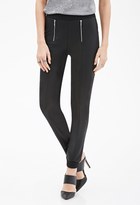 Thumbnail for your product : Forever 21 FOREVER 21+ Contemporary Zippered Faux Leather Joggers