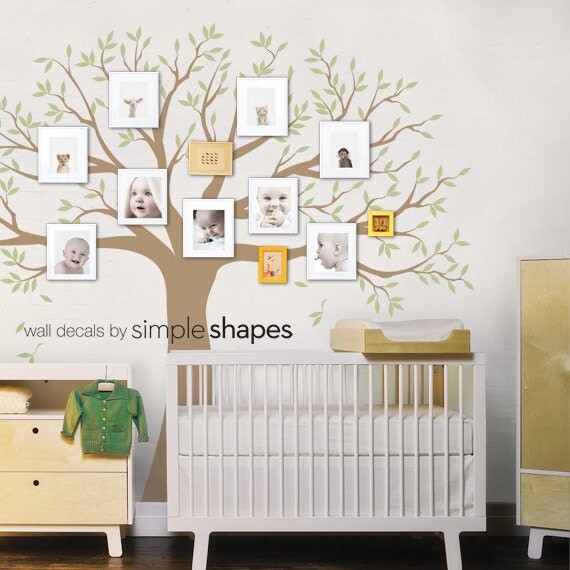 Etsy Family Photo Tree Wall Decal Vinyl Sticker With Leaves