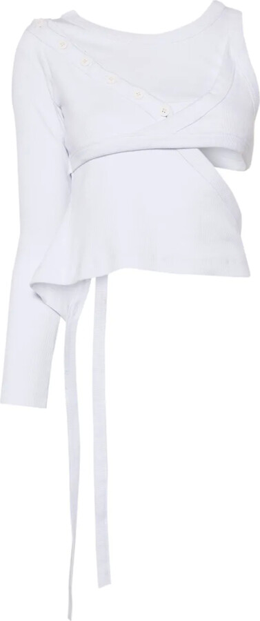 Natasha Zinko One-Sleeve Ribbed Top