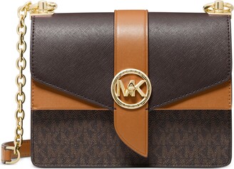 Michael Kors Greenwich Small Color-Block Logo and Saffiano Leather Crossbody  – Luxe Paradise