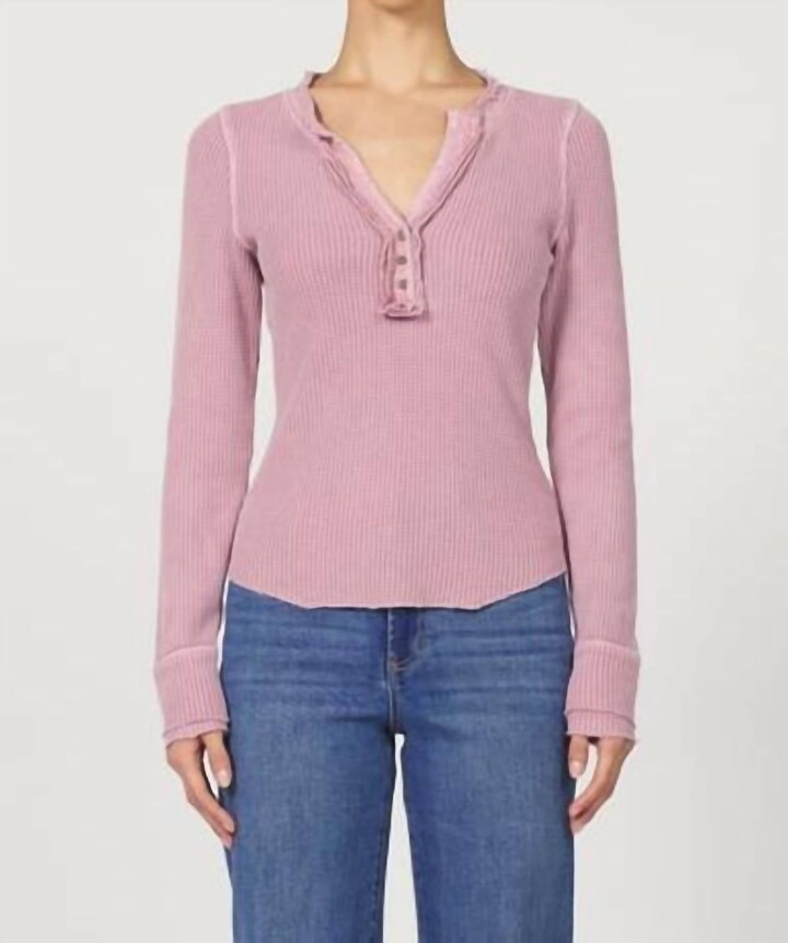 DEAR JOHN DENIM Luna V-Neck Top In Lilas