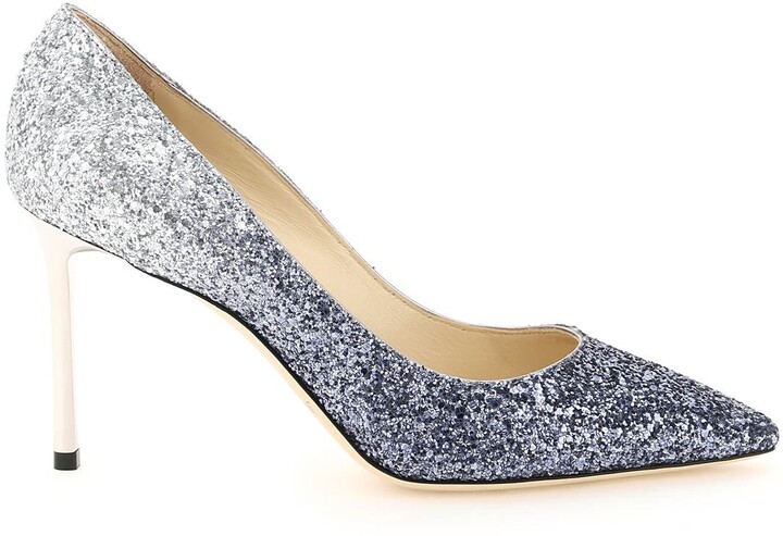 navy sparkly pumps