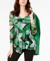 Thumbnail for your product : Alfani Petite Draped 3/4-Sleeve Top, Created for Macy's