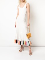 Thumbnail for your product : Oscar de la Renta Raffia-Embroidered Ribbed-Knit Dress