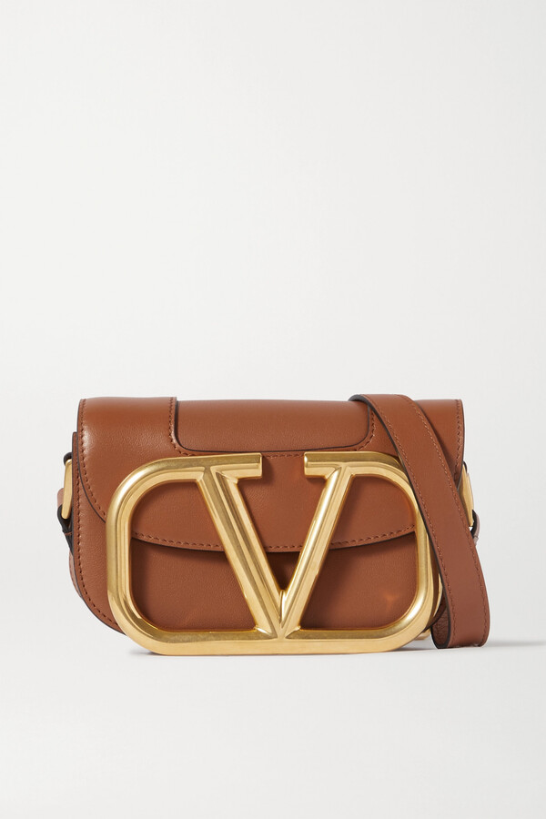 Valentino Garavani Supervee Small Leather Shoulder Bag Brown ShopStyle