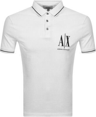 Armani Exchange Tipped Logo Polo T Shirt White
