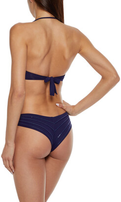La Perla Sequin-embellished Pleated Low-rise Bikini Briefs