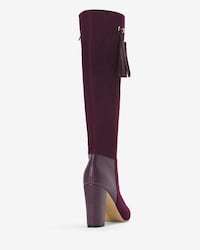 White House Black Market Leather Tassel Knee Boots