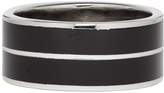 Thumbnail for your product : Givenchy Silver and Black Signature Logo Ring