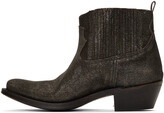 Thumbnail for your product : Golden Goose Black & Gold Glitter Crosby Boots