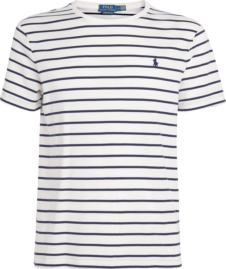 Polo Ralph Lauren Cotton Stripe Polo Pony Slim T-Shirt