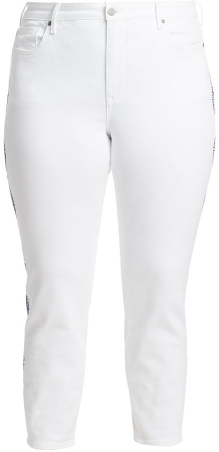 plus size embroidered skinny jeans