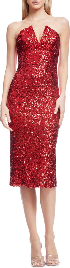 Dress the Population Perla Strapless Sequin Cocktail Dress