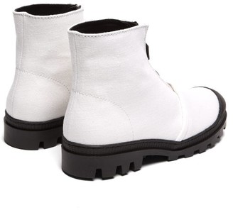Loewe Zip-up Linen Boots - White