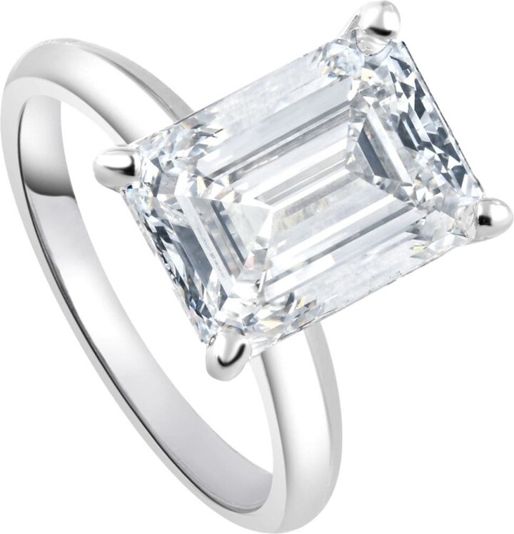 Bliss Diamond Certified 4Ct Emerald Cut Solitaire Diamond Engagement Ring Lab Grown 14k