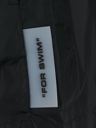 Off-White Logo Print Swim Trunks