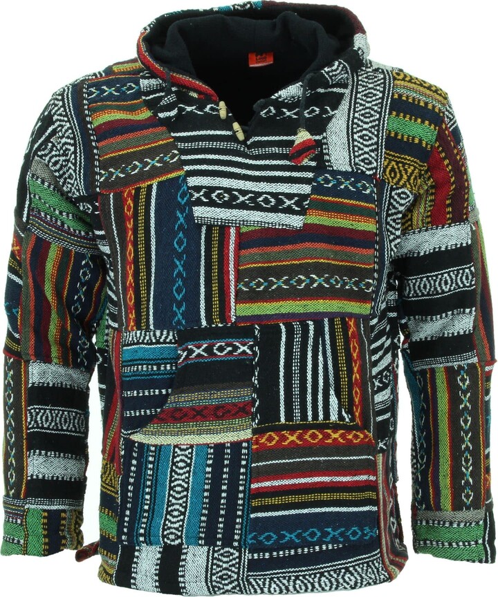LOUDelephant Brushed Cotton Baja Hoodie Patchwork (XLarge) ShopStyle