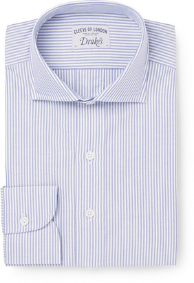 Drakes Blue Striped Cotton Shirt