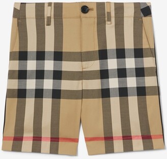 Burberry Childrens Check Stretch Cotton Tailored Shorts Size: 10Y