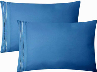 BRBCA UltraSoft Microfiber Pillowcase Set - Queen Size, Envelope Closure, Blue Heaven - 2 Pack Standard Pillow Covers, Lightweight & Cozy Bedding Accessory