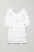 Thumbnail for your product : HONORINE Cara Scalloped Broderie Anglaise Cotton Mini Dress - White - medium
