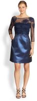 Thumbnail for your product : Kay Unger Metallic Mixed-Media Cocktail Dress