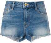Thumbnail for your product : Frame Frayed High-Rise Denim Shorts