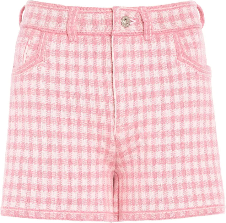 Barrie Gingham-Check Cashmere-Blend Shorts