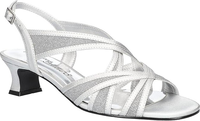 Easy Street Shoes Tristen Women's Shoes Silver Satin : 6.5 M (B) Synthetic