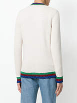 Thumbnail for your product : Gucci metallic tri-stripe trim knitted cardigan