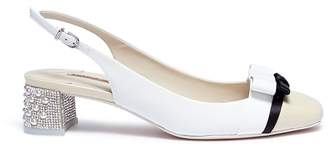 Sophia Webster 'Andie' embellished heel leather slingback pumps
