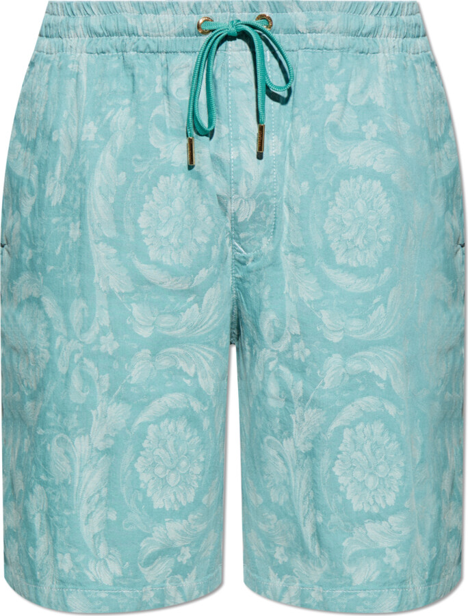 Versace Jacquard Shorts, , - Blue