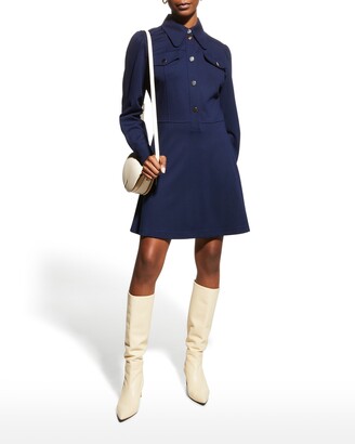 See by Chloe Cinched-Waist Polo Shirtdress