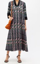 Thumbnail for your product : Biyan Leighton Geometric-print Cotton-blend Midi Dress