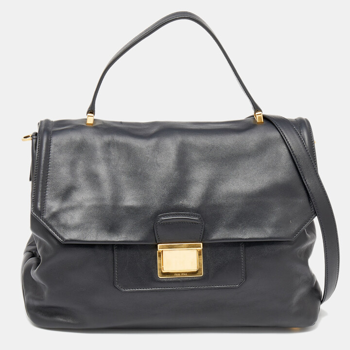 Miu Miu Brown Vitello Lux Leather Bow Bag - ShopStyle