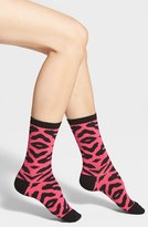 Thumbnail for your product : Hot Sox Zebra Stripe Crew Socks