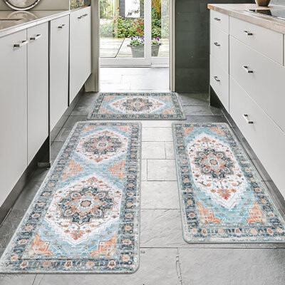 Bungalow Rose Sets 3 Piece Anti Fatigue Kitchen Mats For Floor Non Slip Waterproof Kitchen Rugs And Mats Comfort Standing Mat Runner For Home OfficeSinkLaundry