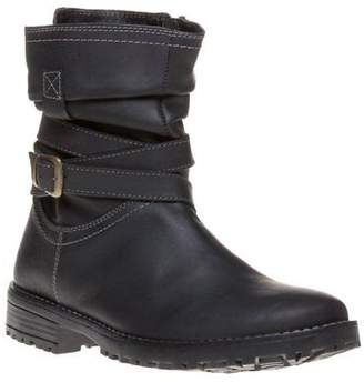 Hush Puppies New Girls Black Luceilie Leather Boots Ankle Zip
