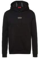 Thumbnail for your product : HUGO Hooded sweatshirt in interlock cotton with logo-tape sleeves