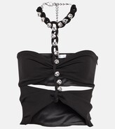 Chain-link embellished halter top 