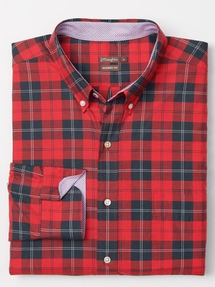 white nike shirt with red check