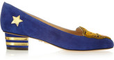 Thumbnail for your product : Charlotte Olympia Mascot appliquéd suede pumps
