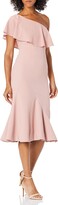 Thumbnail for your product : Dress the Population Women's Raquel One Shoulder Ruffle Mermaid Midi Dress