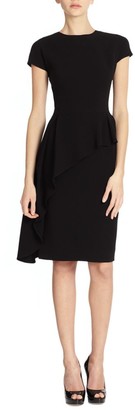 teri jon asymmetrical peplum dress