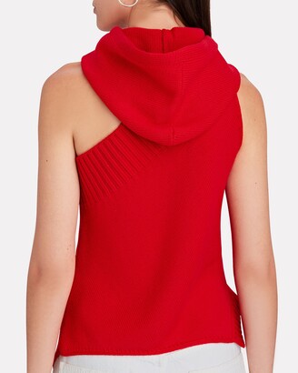 Monse Asymmetric Sleeveless Hooded Sweater
