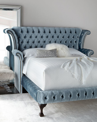 Haute House Carter Teal Tufted California King Bed