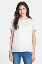Thumbnail for your product : Rebecca Taylor 'Ham' Pleated Insert Silk Tee
