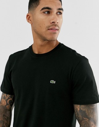 Lacoste logo pima cotton t-shirt in black