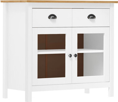 Winston Porter Sideboard White Solid Pine Wood Medium Sideboard