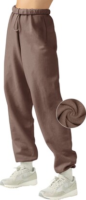 LASLULU Womens Baggy Sweatpants Fleece Lined Cinch Bottom Joggers Pants  Winter Warm Workout Running Active Pants(Navy Blue Large) - ShopStyle